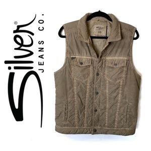 Men’s Small Sage Rustic Urban Silver Jean Puffer